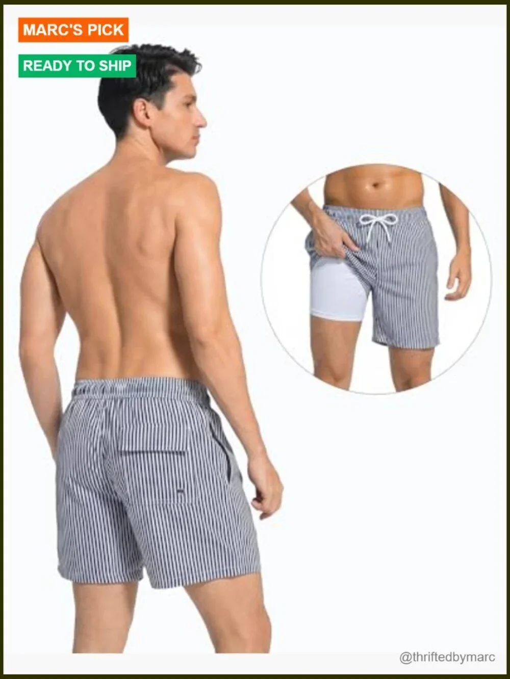 Men's 7-Inch Quick Dry Swim Trunks with Mesh Liner and Pockets